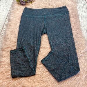 Prana Blue Patterned Crop Leggings sz L